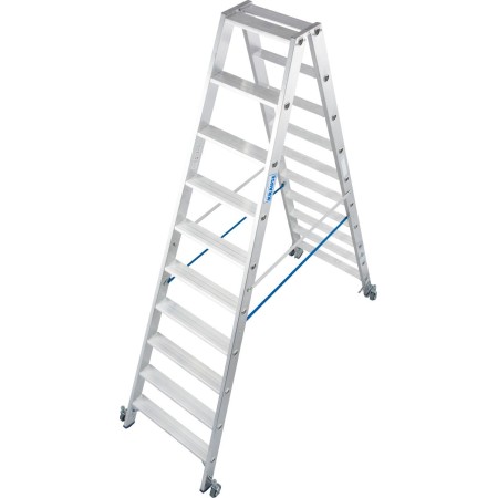Krause Stabilo Stufen-Doppelleiter, fahrbar 2x10 Stufen