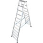 Krause Stabilo Stufen-Doppelleiter, fahrbar 2x12 Stufen