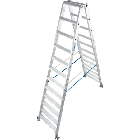 Krause Stabilo Stufen-Doppelleiter, fahrbar 2x12 Stufen