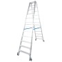 Krause Stabilo Stufen-Doppelleiter, fahrbar 2x12 Stufen - Detailansicht
