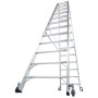 Krause Stabilo Stufen-Doppelleiter, fahrbar 2x12 Stufen - technische Ansicht