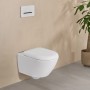 Villeroy & Boch Antao WC sospeso senza bordo, a scarico orizzontale, con TwistFlush - vista tecnica