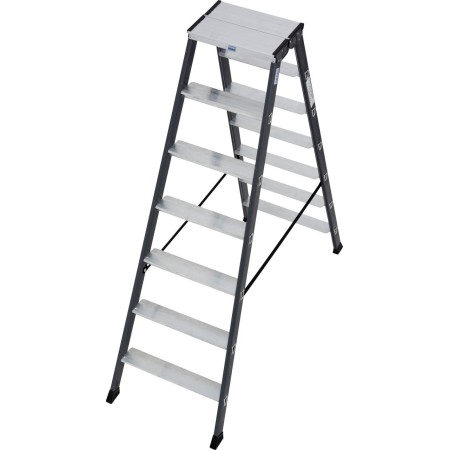Krause Monto Stufen-Doppelleiter SePro D eloxiert 2x7 Stufen