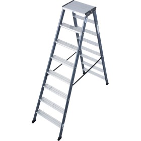 Krause Monto Stufen-Doppelleiter SePro D eloxiert 2x8 Stufen