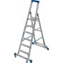 Krause Stabilo Stufen-Stehleiter, fahrbar mit Traverse 6 Stufen