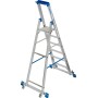 Krause Stabilo Stufen-Stehleiter, fahrbar mit Traverse 6 Stufen - Detailansicht