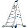 Krause Stabilo Stufen-Stehleiter, fahrbar mit Traverse 6 Stufen - technische Ansicht