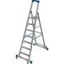 Krause Stabilo Stufen-Stehleiter, fahrbar mit Traverse 7 Stufen