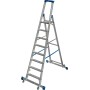 Krause Stabilo Stufen-Stehleiter, fahrbar mit Traverse 8 Stufen