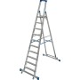 Krause Stabilo Stufen-Stehleiter, fahrbar mit Traverse 10 Stufen