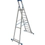 Krause Stabilo Stufen-Stehleiter, fahrbar mit Traverse 10 Stufen - Detailansicht
