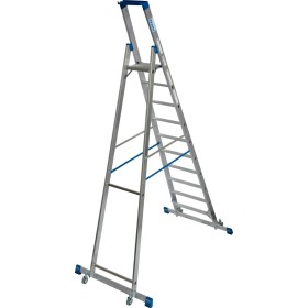 Stabilo Stufen-Stehleiter, fahrbar mit Traverse 10 Stufen