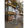 Krause Stabilo Stufen-Stehleiter, fahrbar mit Traverse 10 Stufen - technische Ansicht