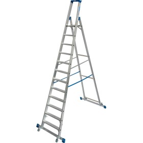 Krause Stabilo Stufen-Stehleiter, fahrbar mit Traverse 12 Stufen