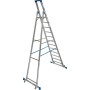 Krause Stabilo Stufen-Stehleiter, fahrbar mit Traverse 12 Stufen - Detailansicht