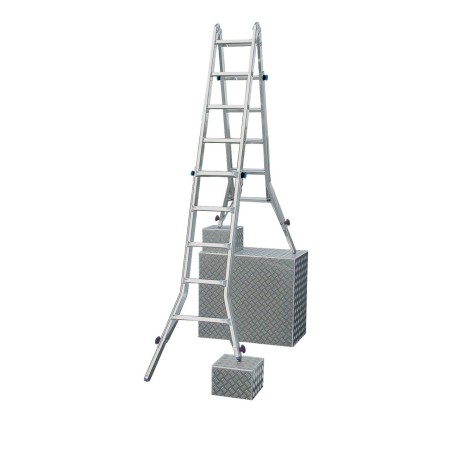 Krause Scala telescopica a giunti a barre Stabilo con 4 prolunghe per montanti 4 x 5 barre