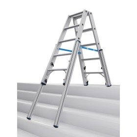 Krause STABILO Teleskop-Stufen-DoppelLeiter, 2x5 Stufen