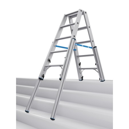 Krause STABILO Teleskop-Stufen-DoppelLeiter, 2x5 Stufen