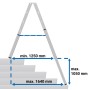 Krause STABILO Teleskop-Stufen-DoppelLeiter, 2x6 Stufen - technische Ansicht