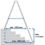 Krause STABILO Teleskop-Stufen-DoppelLeiter, 2x7 Stufen - technische Ansicht