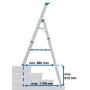 Krause STABILO Teleskop-Stufen-StehLeiter, 4 Stufen - technische Ansicht