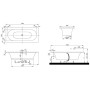 Villeroy & Boch Loop & Friends Oval Duo Rechteckwanne 180 x 80 cm - technische Ansicht