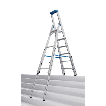 Krause STABILO Teleskop-Stufen-StehLeiter, 6 Stufen