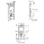 Geberit Duofix Basic Element für Wand-WC, 112 cm, mit Delta UP-Spülkasten, für Betätigung von vorne - Detailansicht