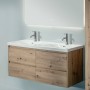 Double vasque LAUFEN LUA 120 x 46 cm avec trou de robinet et trop-plein - vue technique