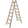 Krause Échelle double à échelons (bois) 2x7 échelons - vue technique
