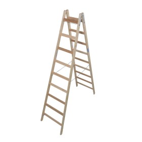 Krause Sprossen-Doppelleiter (Holz) 2x9 Sprossen