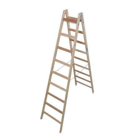 Krause Échelle double à échelons (bois) 2x9 échelons