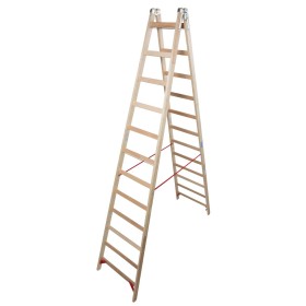 Krause Sprossen-Doppelleiter (Holz) 2x12 Sprossen
