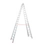 Krause Stabilo Sprossen-Doppelleiter 2x18 Sprossen - technische Ansicht