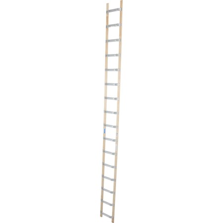 Krause Échelle de toit avec 16 barreaux en aluminium et bois
