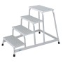 Krause Marchepied de montage STABILO avec marches en treillis en aluminium 4 marches