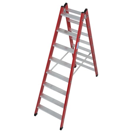 Krause Kunststoff Stufen-DoppelLeiter, 2x8 Stufen