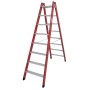 Krause Kunststoff Stufen-DoppelLeiter, 2x8 Stufen - technische Ansicht