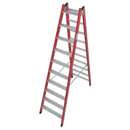 Krause Échelle double en plastique avec marches, 2x10 marches