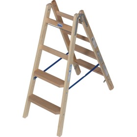 Krause Holz Stufen/Sprossen Doppelleiter 2x4 Stufen