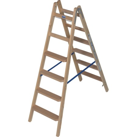 Krause Échelle double en bois avec marches/barreaux 2x6 marches
