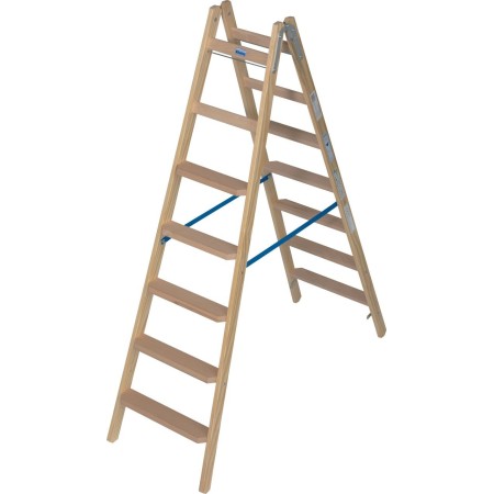 Krause Holz Stufen/Sprossen Doppelleiter 2x7 Stufen