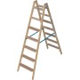 Krause Holz Stufen/Sprossen Doppelleiter 2x7 Stufen - Detailansicht