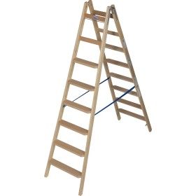 Krause Holz Stufen/Sprossen Doppelleiter 2x8 Stufen
