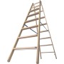 Krause Échelle double en bois avec marches/barreaux 2x8 marches - photo produit