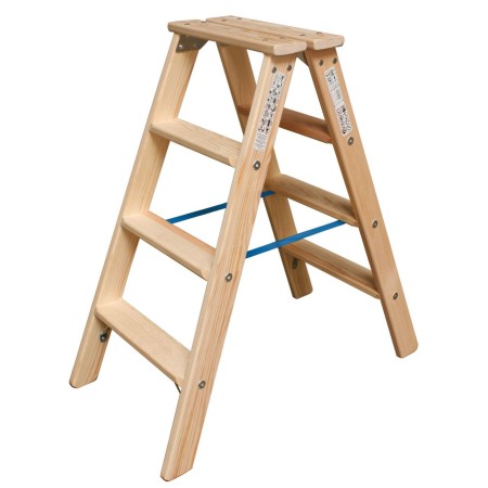 Krause STABILO Stufen-DoppelLeiter Holz, 2x4 Stufen