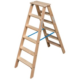 Krause STABILO Stufen-DoppelLeiter Holz, 2x6 Stufen