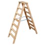 Krause STABILO Stufen-DoppelLeiter Holz, 2x7 Stufen - Detailansicht