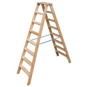 Krause STABILO Stufen-DoppelLeiter Holz, 2x8 Stufen