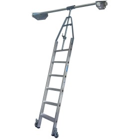 Krause Échelle-échelle pour double étagère avec système de rails tubulaires ronds, 6 marches